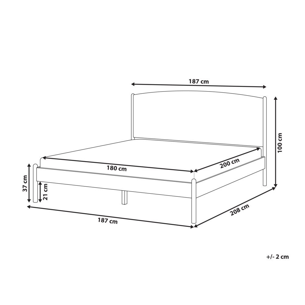 Letto minimalista con rete a doghe e testiera imbottita 180x200 cm stile elegante