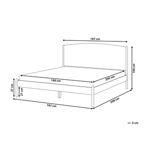 Letto minimalista con rete a doghe e testiera imbottita 180x200 cm stile elegante