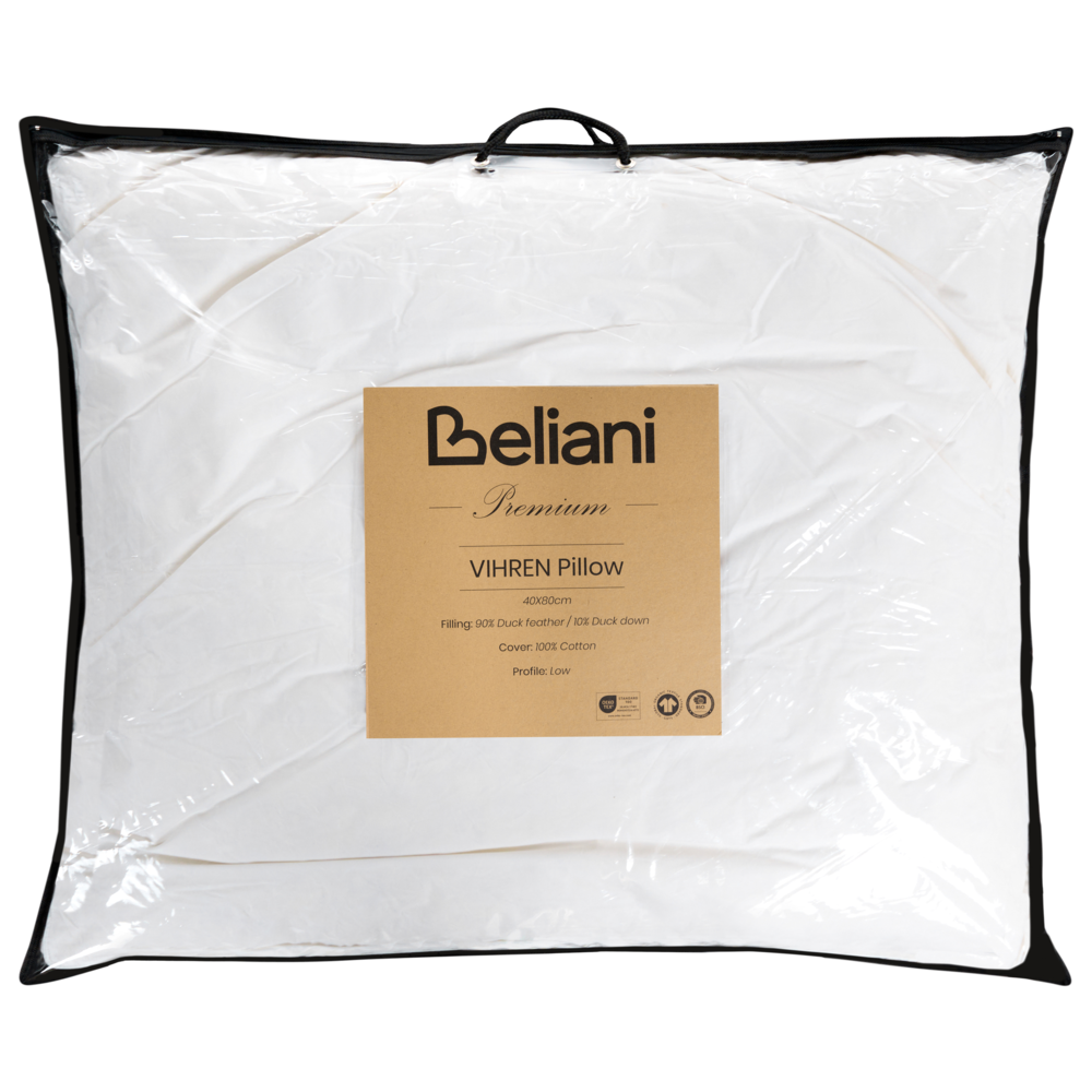 Cuscino da letto guanciale Cotone Bianco Piumino D'anatra e Piume 50 x 60 cm Medio Morbido
