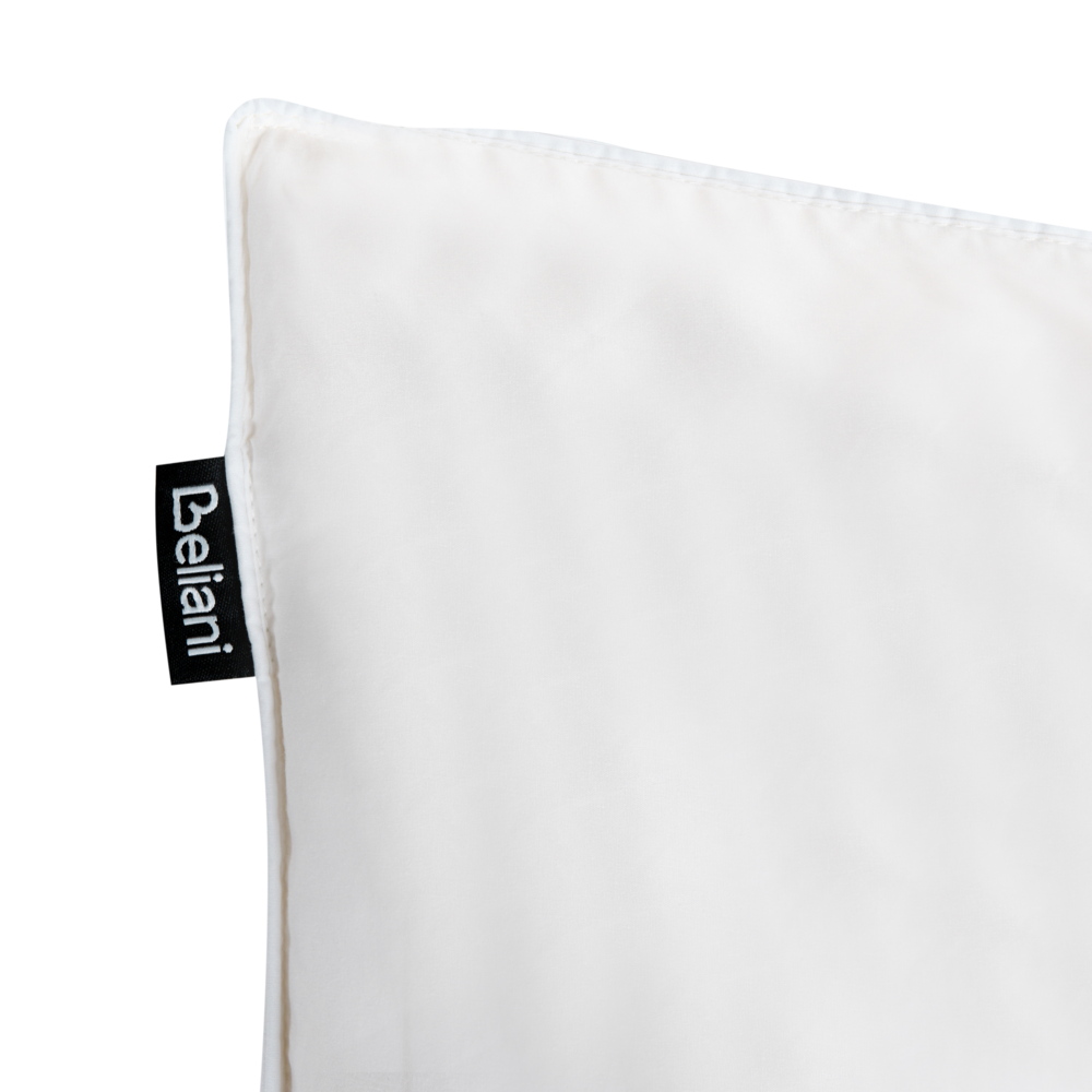 Set di 2 cuscini da letto guanciali in cotone bianco piumino d'anatra e piume 50 x 60 cm medio morbido