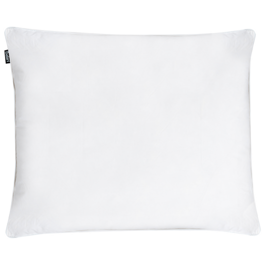 Set di 2 cuscini da letto guanciali in cotone bianco piumino d'anatra e piume 50 x 60 cm medio morbido