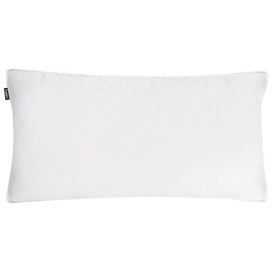 Set di 2 cuscini da letto guanciali in cotone bianco piumino d'anatra e piume 40 x 80 cm alto medio morbido