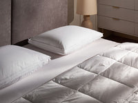 Cuscino da letto guanciale Cotone Bianco Piumino D'anatra e Piume 50 x 60 cm Alto Medio Morbido