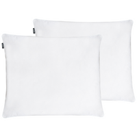 Set di 2 cuscini per letto in cotone bianco piumino d'anatra e piume 50 x 60 cm alto medio morbido