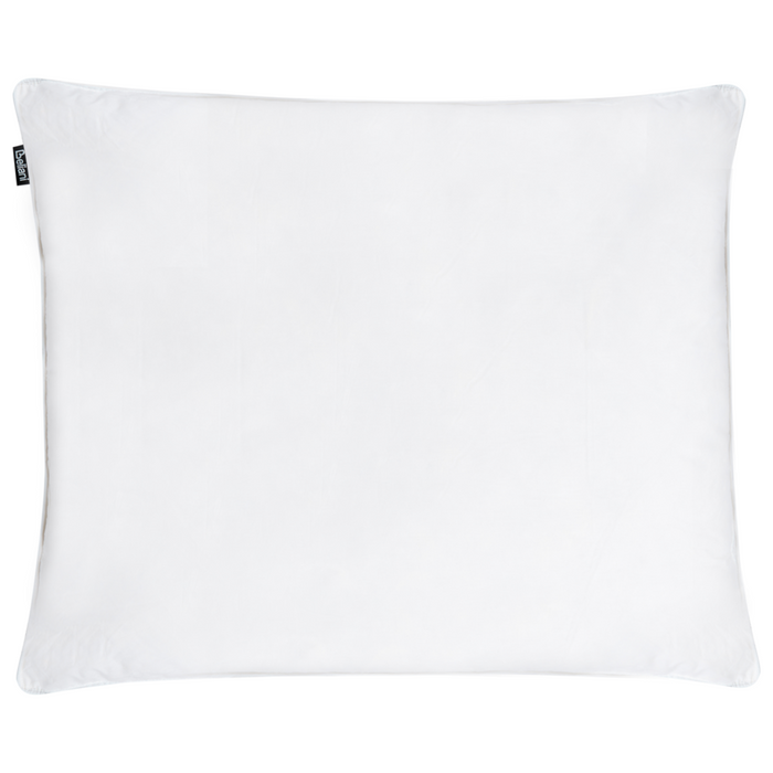 Set di 2 cuscini per letto in cotone bianco piumino d'anatra e piume 50 x 60 cm alto medio morbido
