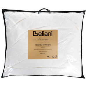 Cuscino da letto guanciale Cotone Bianco Piumino D'anatra e Piume 50 x 60 cm Alto Medio Morbido