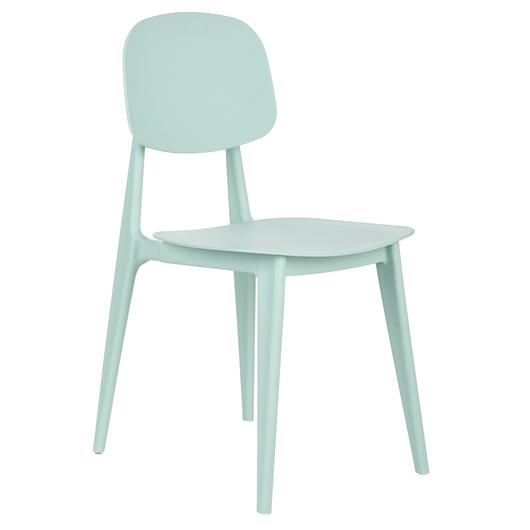 Set di 2 sedie da giardino verde menta in polipropilene leggero e resistente alle intemperie in plastica per interni e per esterni.