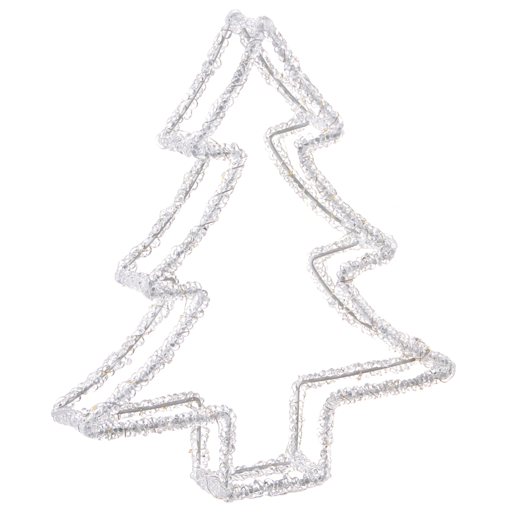 Decorazione con luci LED per albero di Natale Illuminazione in metallo bianco esterno accessori natalizi