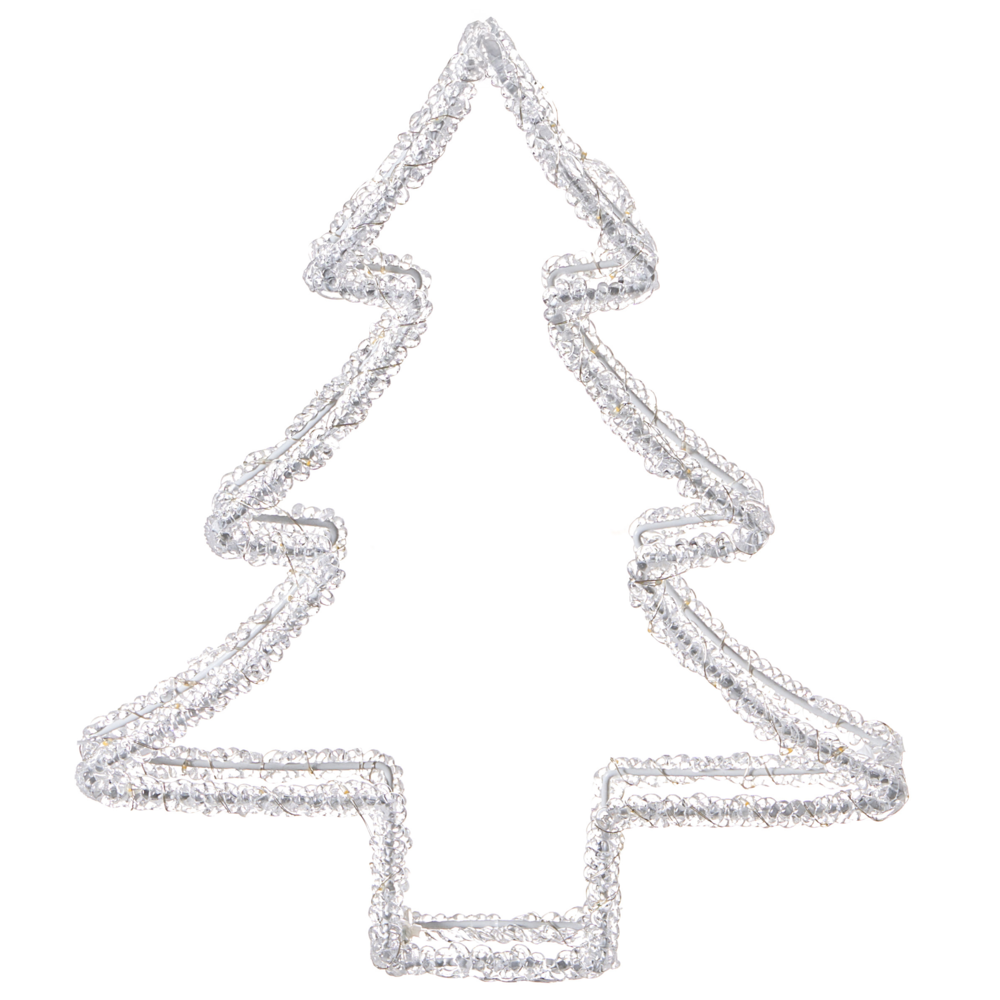Decorazione con luci LED per albero di Natale Illuminazione in metallo bianco esterno accessori natalizi