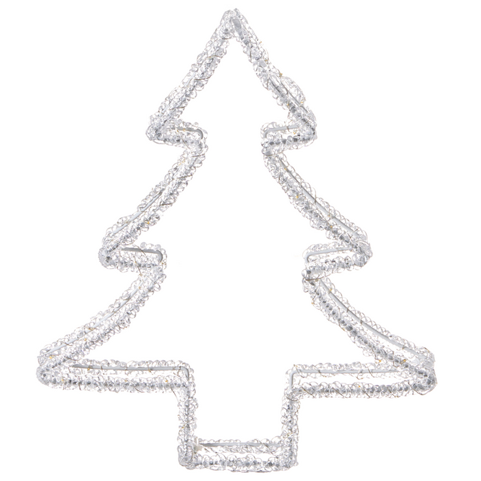 Decorazione con luci LED per albero di Natale Illuminazione in metallo bianco esterno accessori natalizi