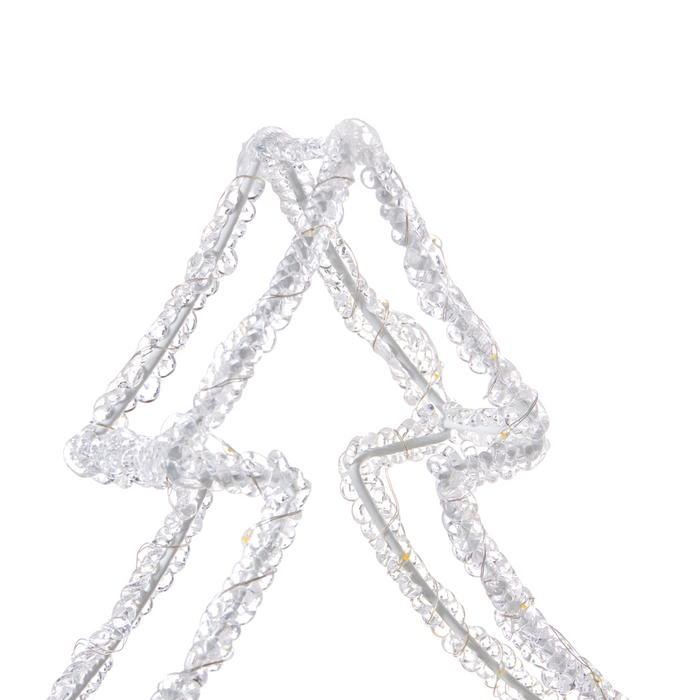 Decorazione con luci LED per albero di Natale Illuminazione in metallo bianco esterno accessori natalizi