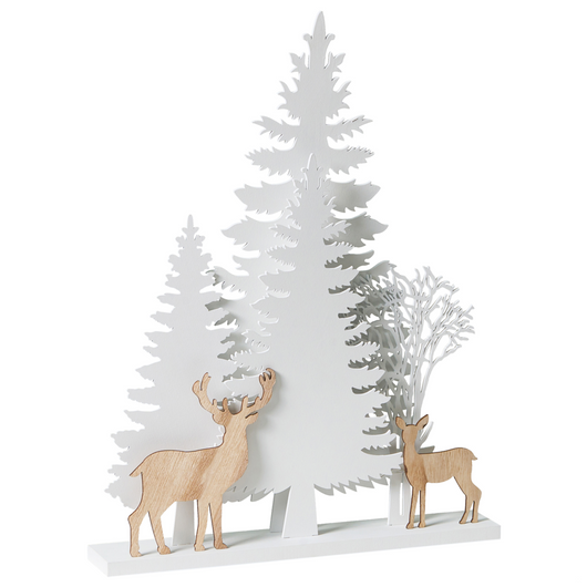 LED Decorazione Bianco Indoor Alberi di Natale Renna Foresta MDF stagionale Accessorio Home Décor con luci