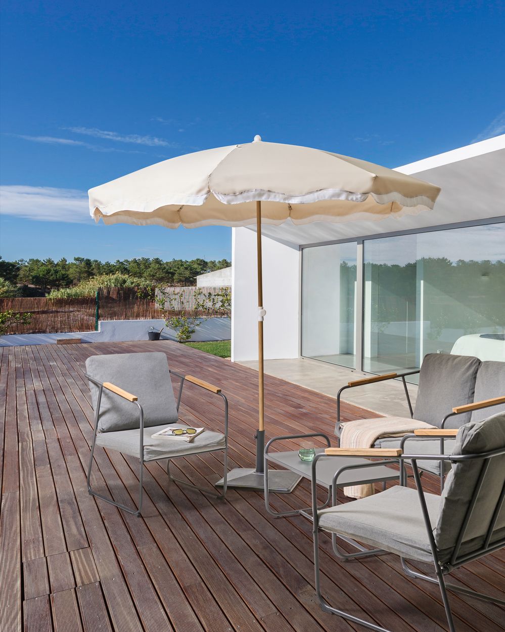 Ombrellone da giardino ⌀ 232 cm beige Elegante e moderno esterno