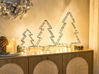Accessorio decorativo natalizio LED per interni ed esterni 3 alberi di Natale Luci LED Illuminazione Metallo Nero
