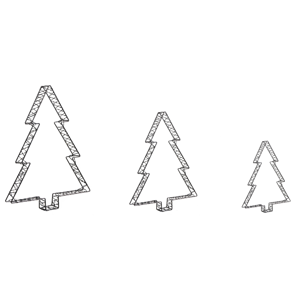 Accessorio decorativo natalizio LED per interni ed esterni 3 alberi di Natale Luci LED Illuminazione Metallo Nero