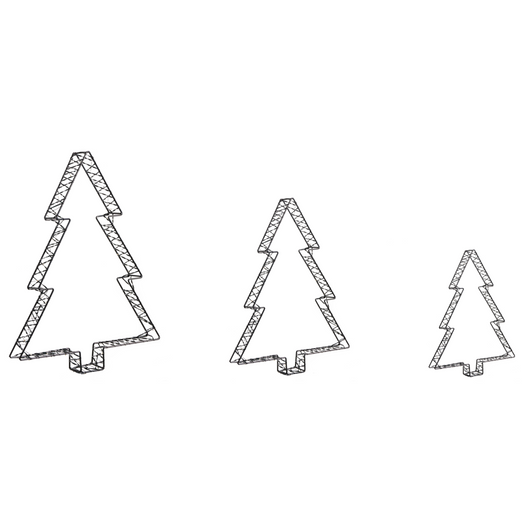 Accessorio decorativo natalizio LED per interni ed esterni 3 alberi di Natale Luci LED Illuminazione Metallo Nero