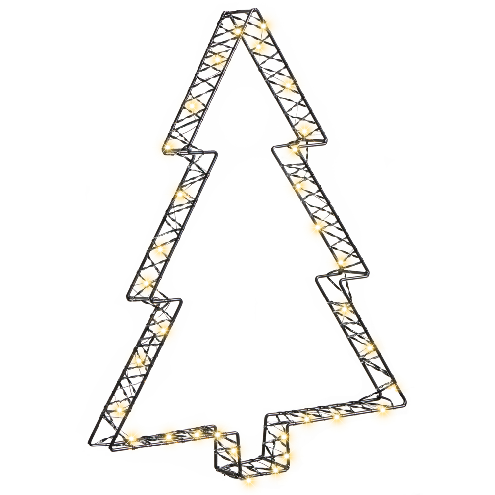 Accessorio decorativo natalizio LED per interni ed esterni 3 alberi di Natale Luci LED Illuminazione Metallo Nero