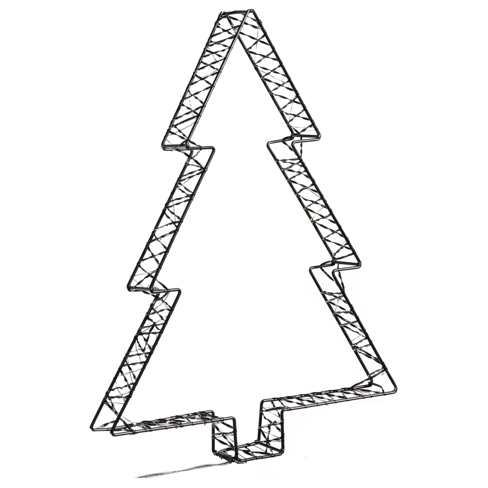 Accessorio decorativo natalizio LED per interni ed esterni 3 alberi di Natale Luci LED Illuminazione Metallo Nero