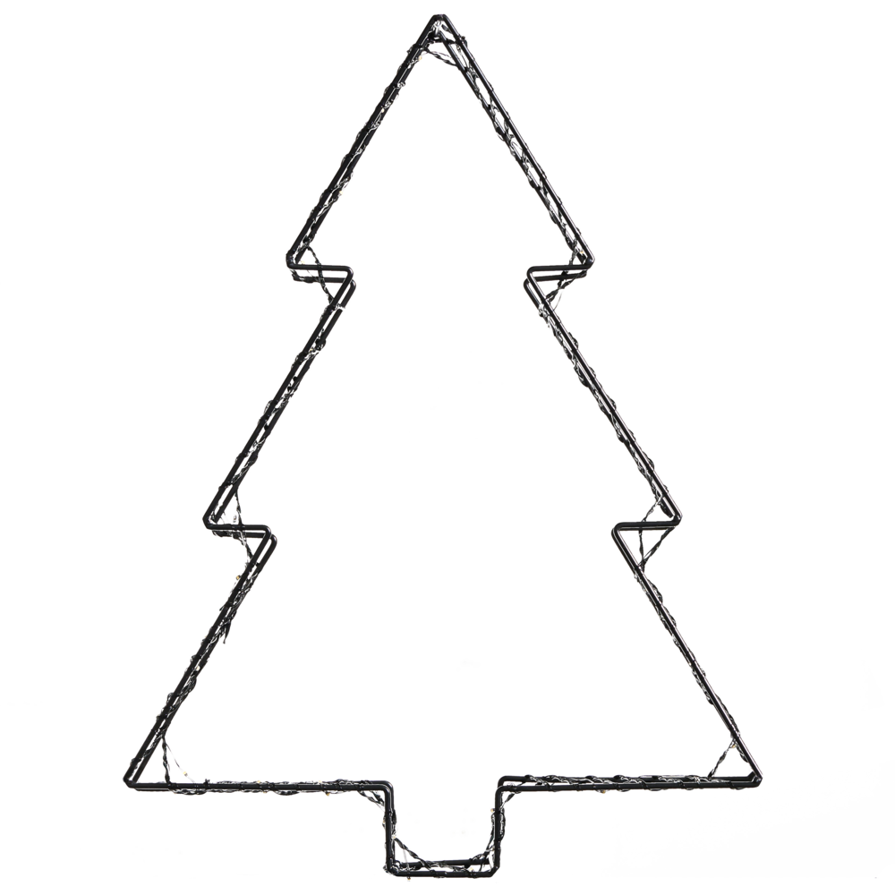 Accessorio decorativo natalizio LED per interni ed esterni 3 alberi di Natale Luci LED Illuminazione Metallo Nero