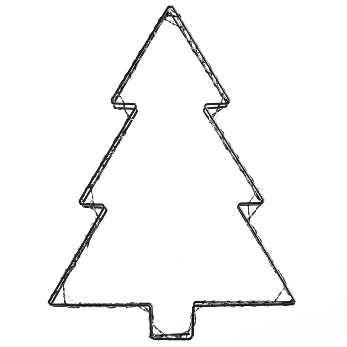 Accessorio decorativo natalizio LED per interni ed esterni 3 alberi di Natale Luci LED Illuminazione Metallo Nero