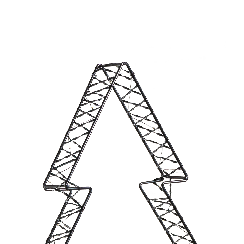 Accessorio decorativo natalizio LED per interni ed esterni 3 alberi di Natale Luci LED Illuminazione Metallo Nero