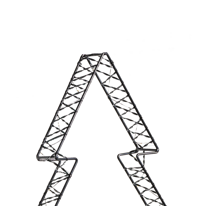 Accessorio decorativo natalizio LED per interni ed esterni 3 alberi di Natale Luci LED Illuminazione Metallo Nero