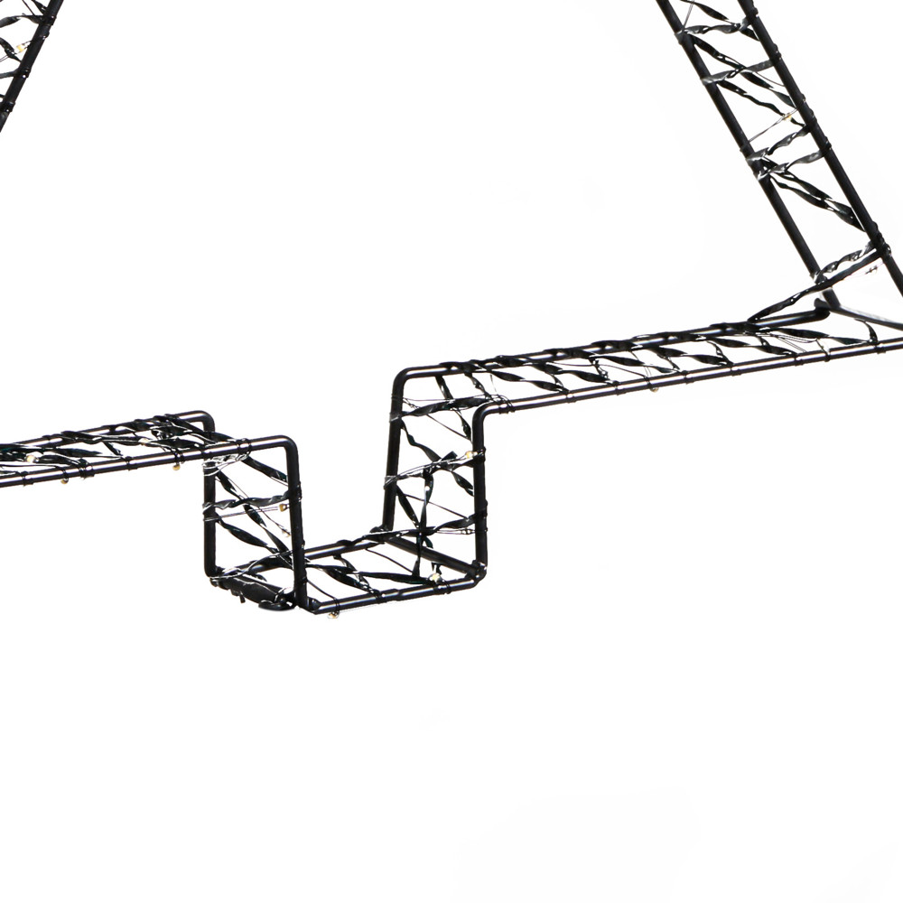 Accessorio decorativo natalizio LED per interni ed esterni 3 alberi di Natale Luci LED Illuminazione Metallo Nero