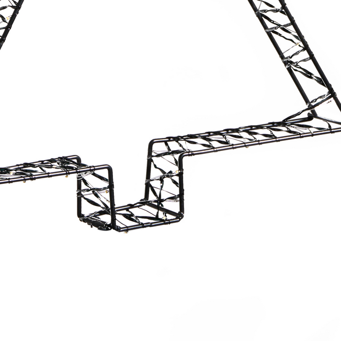 Accessorio decorativo natalizio LED per interni ed esterni 3 alberi di Natale Luci LED Illuminazione Metallo Nero