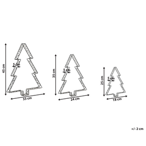 Accessorio decorativo natalizio LED per interni ed esterni 3 alberi di Natale Luci LED Illuminazione Metallo Nero