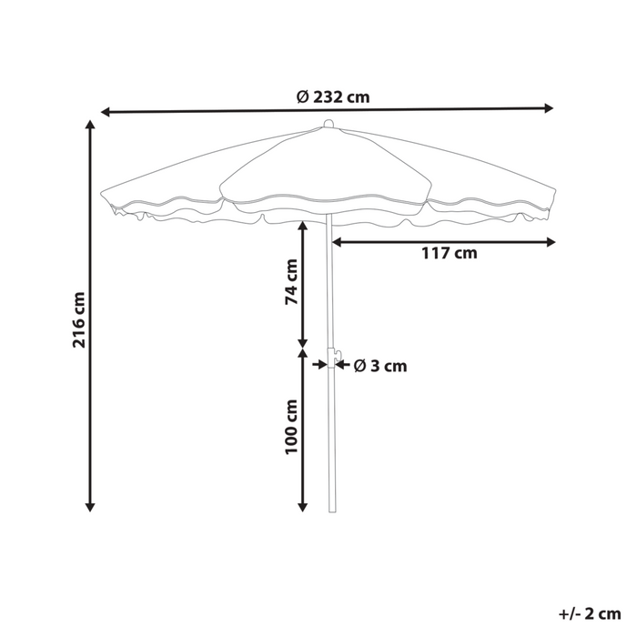 Ombrellone da giardino ⌀ 232 cm turchese esterno Elegante e moderno