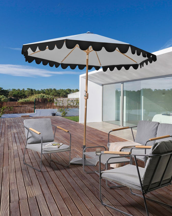 Ombrellone da giardino ⌀ 270 cm palo in alluminio tessuto poliestere grigio Elegante e moderno