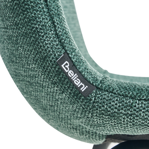 Set di 4 sedie da pranzo in tessuto Tappezzeria verde Gambe in metallo nero Design moderno e retrò