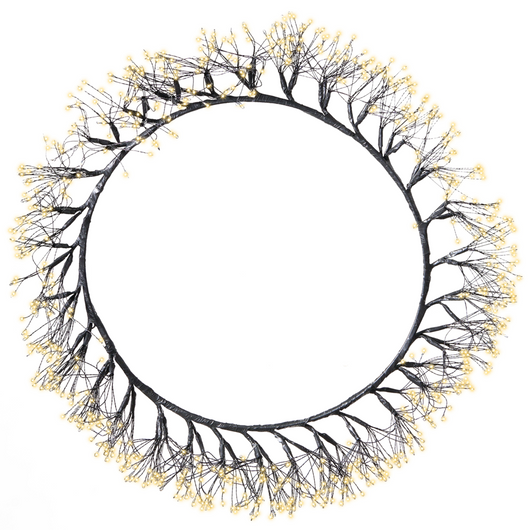 Accessorio decorativo natalizio a LED Luci LED Illuminazione Metallo Nero Ghirlanda natalizia per interni ed esterni