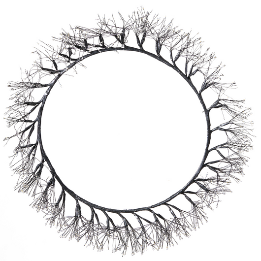 Accessorio decorativo natalizio a LED Luci LED Illuminazione Metallo Nero Ghirlanda natalizia per interni ed esterni