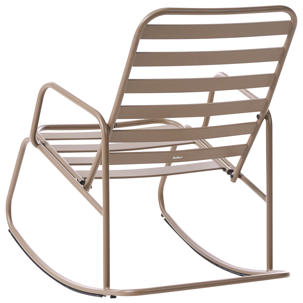 Sedia a dondolo da giardino tortora alluminio a doghe Design moderno per esterni