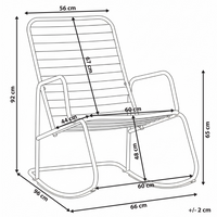 Sedia a dondolo da giardino bianca alluminio a doghe Design moderno per esterni