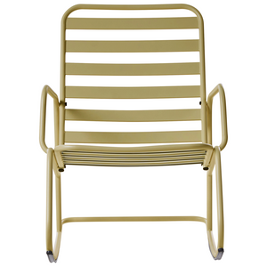 Sedia a dondolo da giardino verde oliva alluminio a doghe Design moderno per esterni