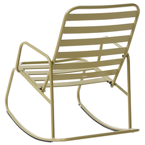 Sedia a dondolo da giardino verde oliva alluminio a doghe Design moderno per esterni