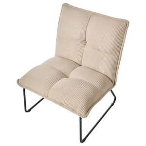 Set di 2 poltrone Rivestimento in velluto a coste beige Gambe in metallo nero Design moderno e retrò