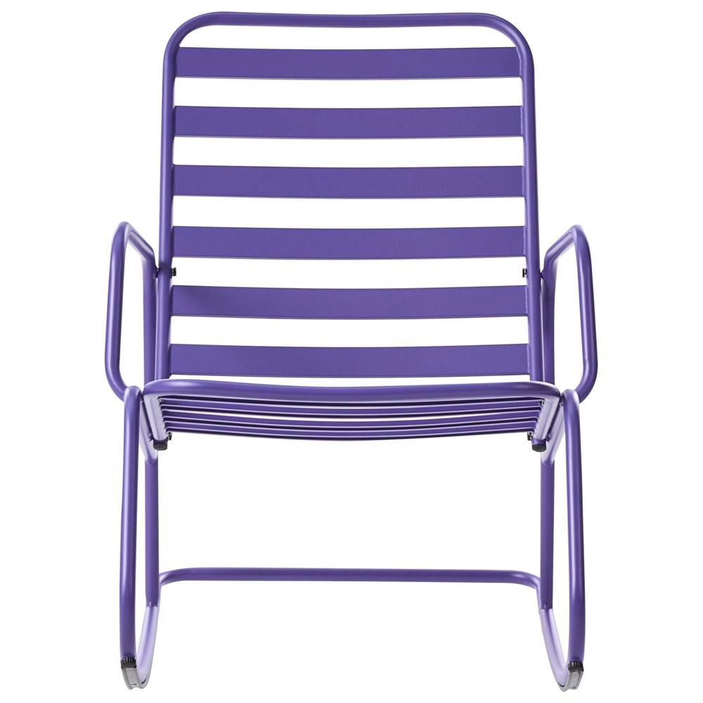 Sedia a dondolo da giardino viola alluminio a doghe Design moderno per esterni