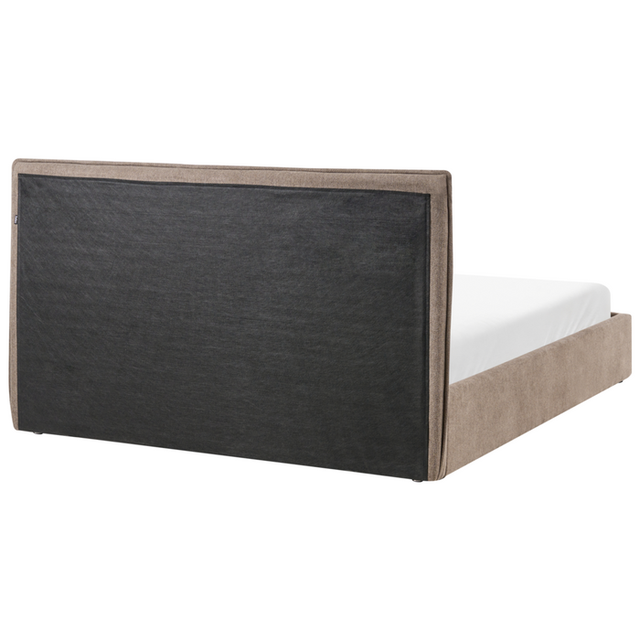 Letto matrimoniale imbottito in tessuto tortora 180 x 200 cm camera da letto