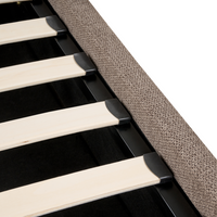 Letto matrimoniale imbottito in tessuto tortora 140 x 200 cm camera da letto