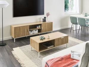 Mobile TV scorrevole retrò MDF marrone chiaro per Televisori Fino a 54ʺ