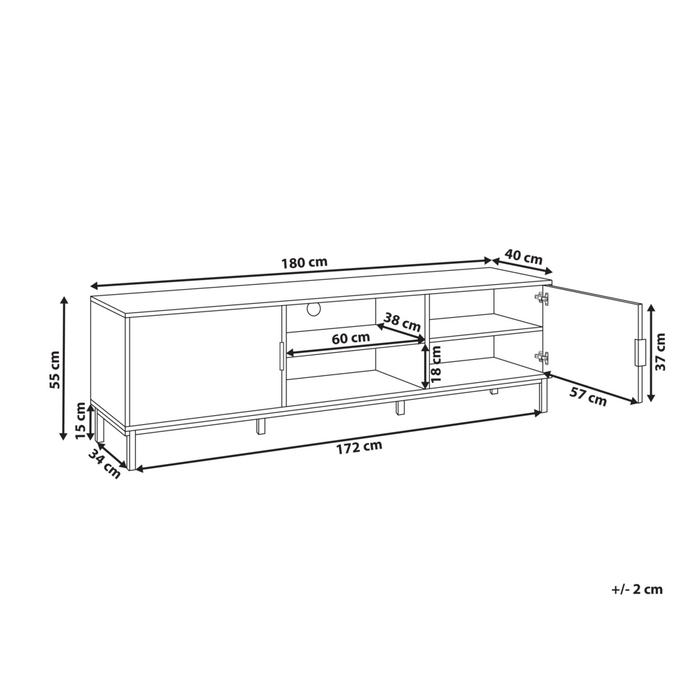 Mobile TV scorrevole retrò MDF marrone chiaro per Televisori Fino a 54ʺ