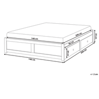 Letto matrimoniale in compensato di pino melaminico MDF con contenitore bianco 140 x 200 cm stile scandinavo