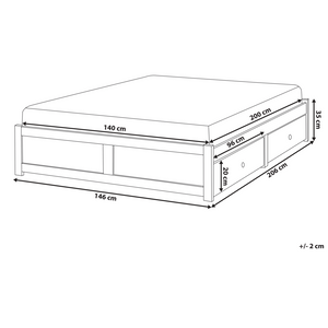 Letto matrimoniale in compensato di pino melaminico MDF con contenitore bianco 140 x 200 cm stile scandinavo