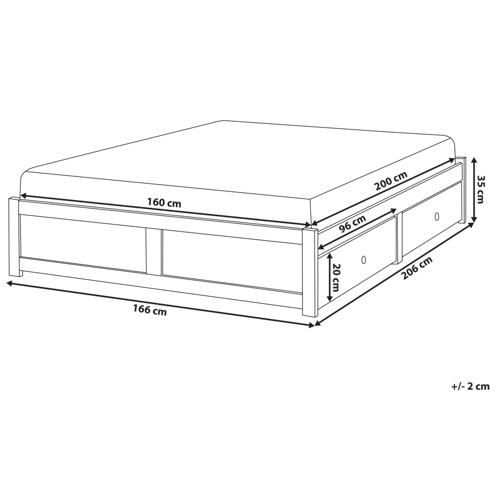 Letto matrimoniale in compensato di pino melaminico MDF con contenitore bianco 160 x 200 cm stile scandinavo