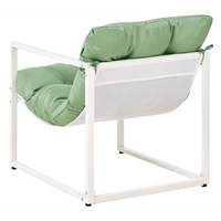 Set da giardino moderno a 4 posti in acciaio zincato con cuscini verde esterno elegante