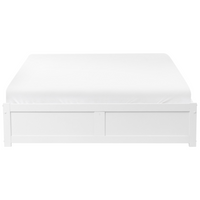 Letto matrimoniale in compensato di pino melaminico MDF con contenitore bianco 140 x 200 cm stile scandinavo