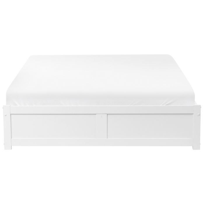 Letto matrimoniale in compensato di pino melaminico MDF con contenitore bianco 140 x 200 cm stile scandinavo